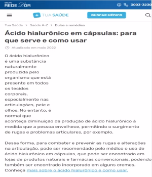 eficácia do ácido hialurônico na hidratação da pele e na redução de rugas.