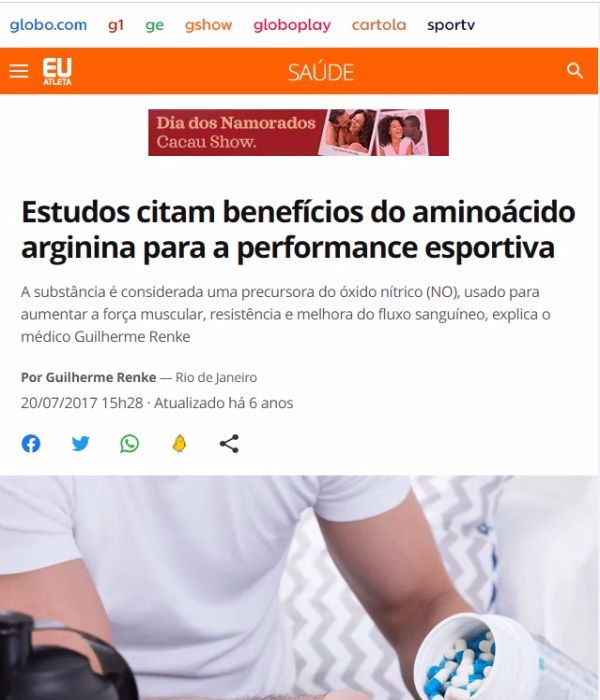 efeitos da arginina na saúde do coração e na recuperação após exercícios.