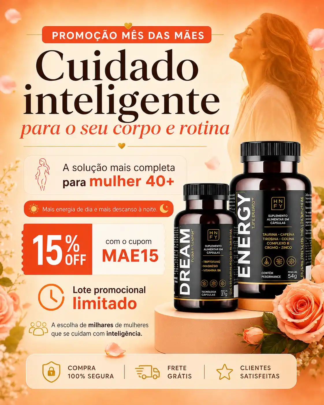Suplementos mulher metabolismo mãe