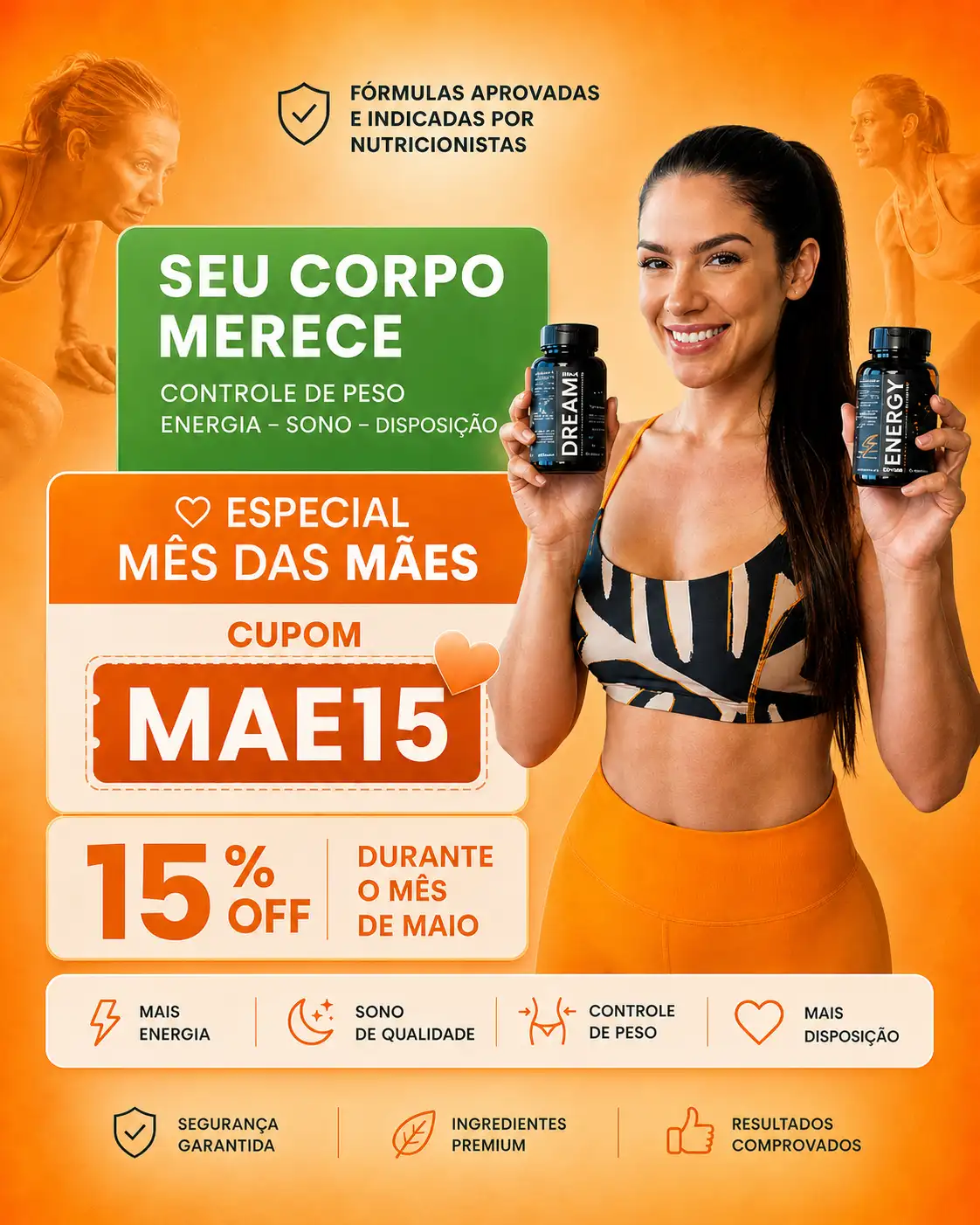 metabolismo mulher mãe suplemento energia